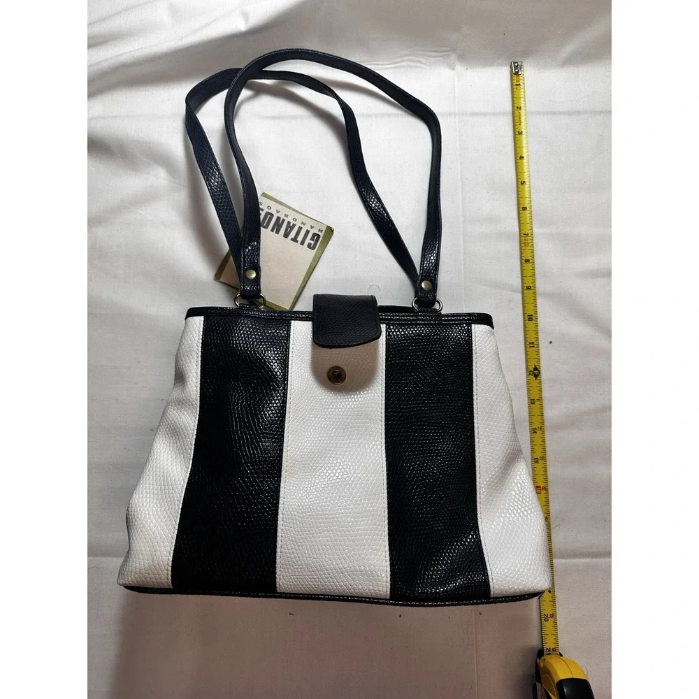 Gitano‎ Purse Handbag Tote Black White Original Tags Prime Condition 9x12